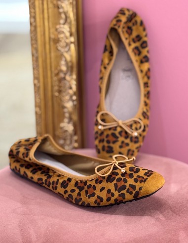 Ballerines léopard femme semelle cuir...