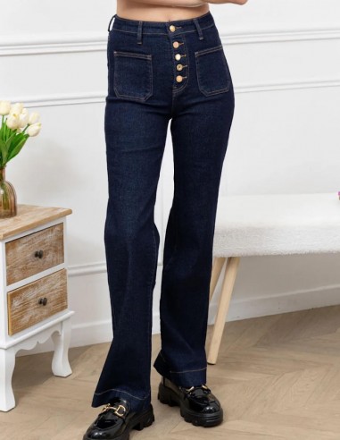 Jean Taille Haute femme Coupe évasée...