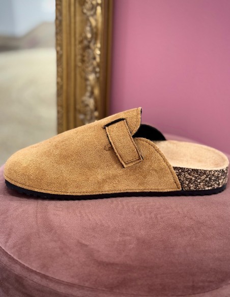 Sabots Femme Confort Anatomique en Suédine – Mules Semelle Liège Antidérapante, Chaussures Légères Intérieur Extérieur