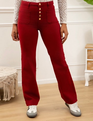 Jean Taille Haute femme Coupe évasée...