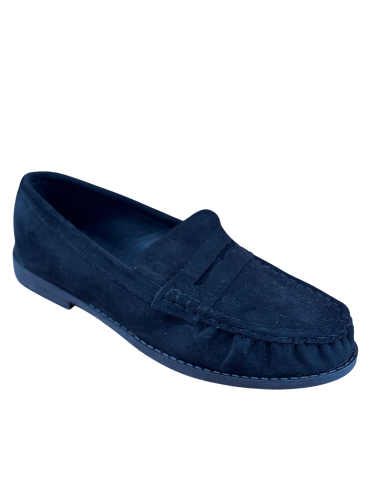 Mocassins confort femme effet daim -...