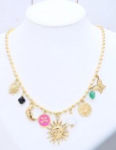 Collier Charms soleil ras... 2