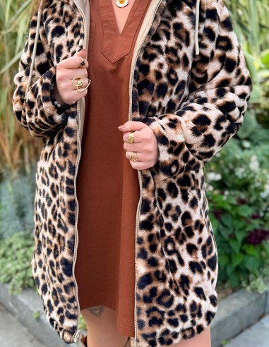 Imperméable réversible fourré femme...