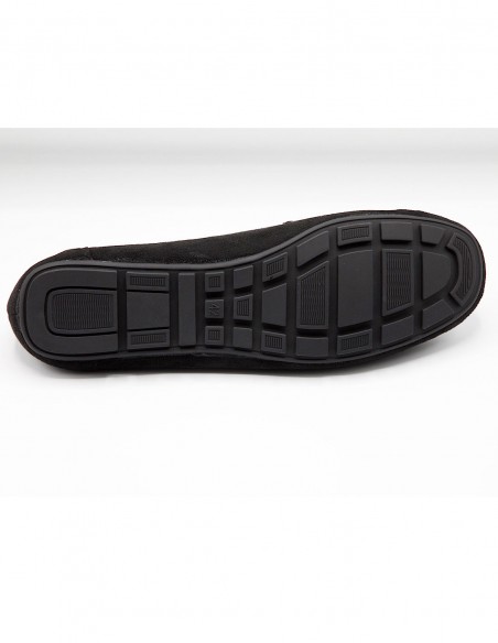 Mocassins femme grandes tailles 41 - 44 - Chaussures élégantes confort en daim avec bride métal doré