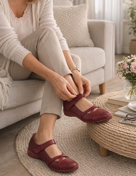 Chaussures Confort Femme Grande Pointure 41-44 style Ballerines Confortables orthopédiques semelle Cuir