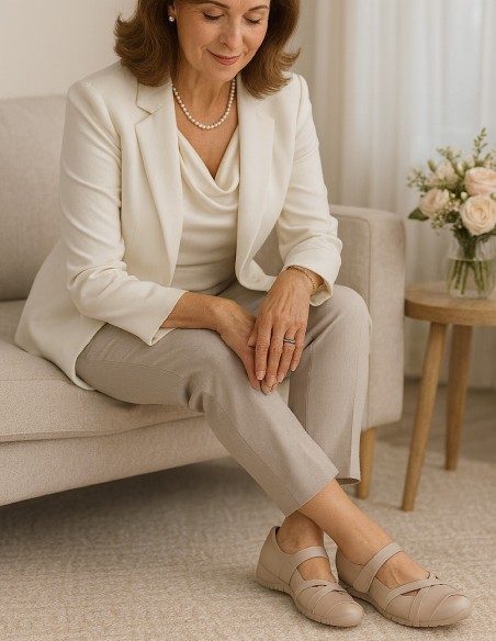 Chaussures Confort Femme Grande Pointure 41-44 style Ballerines Confortables orthopédiques semelle Cuir