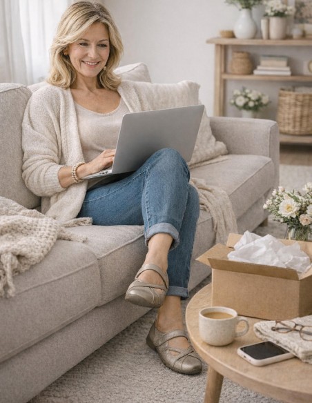 Chaussures Confort Femme Grande Pointure 41-44 style Ballerines Confortables orthopédiques semelle Cuir