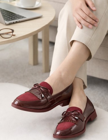 Mocassins Femme en Simili Cuir Verni...