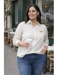 Chemise femme coton rayée... 2