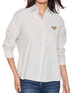 Chemise femme coton rayée...