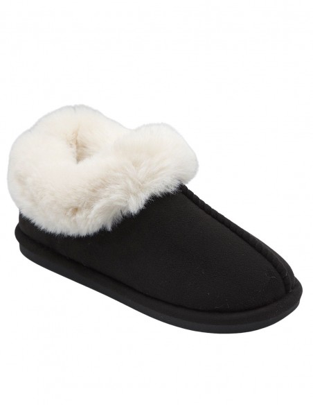 Chaussons fourrure femme chauds en suédine effet peau synthétique hiver tendance