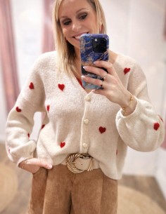 Gilet en maille à coeur -...