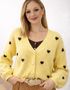 Gilet en maille à coeur -...