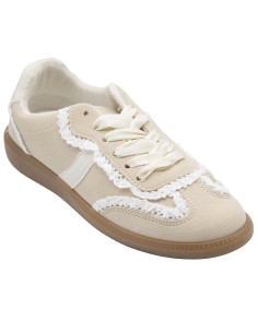 Baskets femme beige en...