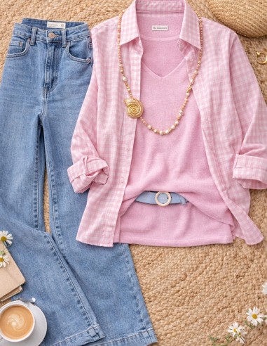 Pull femme cov V made in italy en...