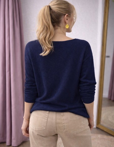 Pull femme cov V made in italy en viscosqe - Maille légère et toucher doux