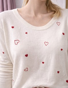 Pull fin blanc femme à... 2