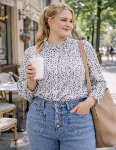 Blouse liberty femme marine... 2