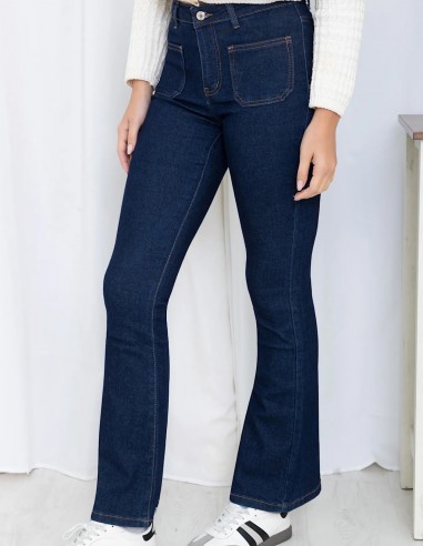 Jean bootcut taille haute femme en...