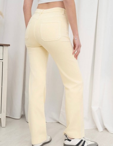 Jean femme évasé stretch taille haute...