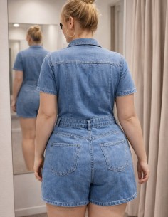 Combishort en jean bleu... 2