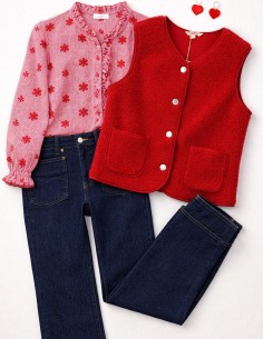 Blouse femme vichy volantée... 2