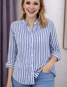 Blouse coton femme rayé... 2