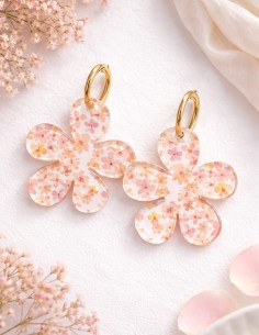 Boucles d'oreilles fleur en...