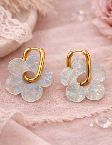 Boucles d'oreilles fantaisies fleurs...