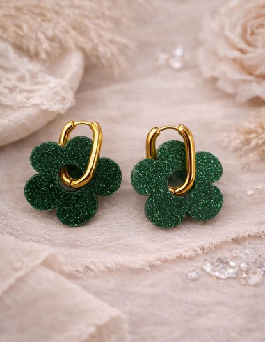 Boucles d'oreilles fantaisies fleurs...