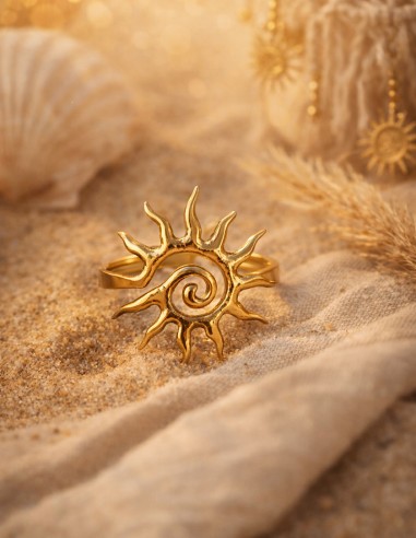 Bague soleil réglable en acier...