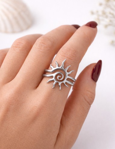 Bague soleil réglable en acier...