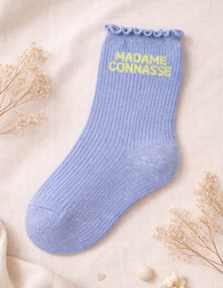 Chaussettes pailletées femme en coton message humour - Idée cadeau drôle 36 - 40