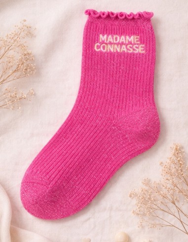 Chaussettes pailletées femme en coton...