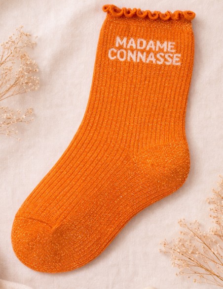 Chaussettes pailletées femme en coton message humour - Idée cadeau drôle 36 - 40