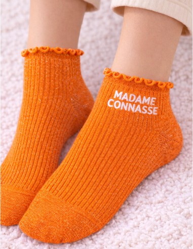 Chaussettes pailletées femme en coton...