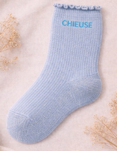 Chaussettes pailletées femme en coton...