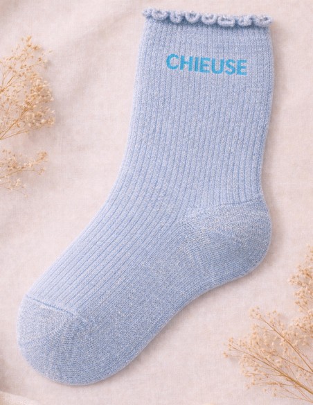 Chaussettes pailletées femme en coton message humour - Idée cadeau drôle 36 - 40