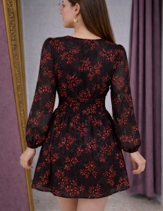 Robe noire fleurie rouge... 2