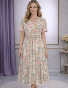 Robe midi fleurie pastel...