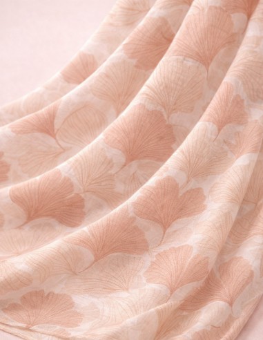 Foulard Femme Motif Ginkgo - Echarpe...