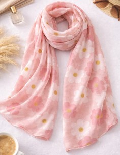 Foulard Femme Rose à Fleurs...