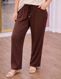 Pantalon Fluide Chocolat...
