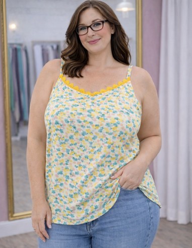 Débardeur Femme Grande Taille Fleuri...