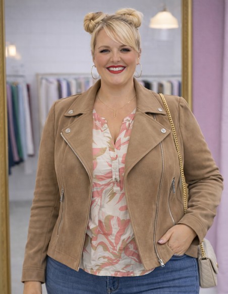 Perfecto Femme Suédine Coupe Courte - Veste Biker chic multicolore - Du 34 au 54