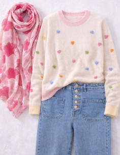 Pull Femme Blanc à Motifs... 2