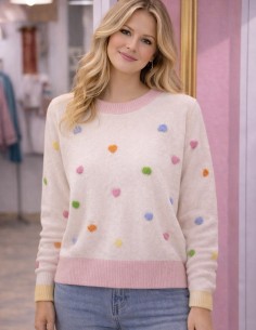 Pull Femme Blanc à Motifs... 2