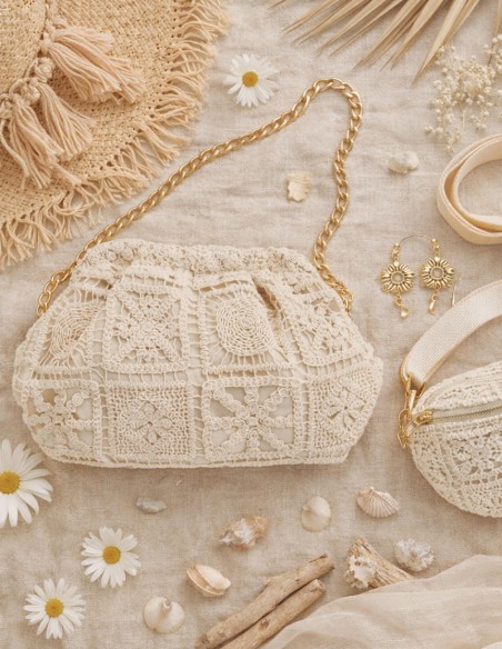 sac pochette bohème effet brodé parfaite pour mariage ou tenues de vacances