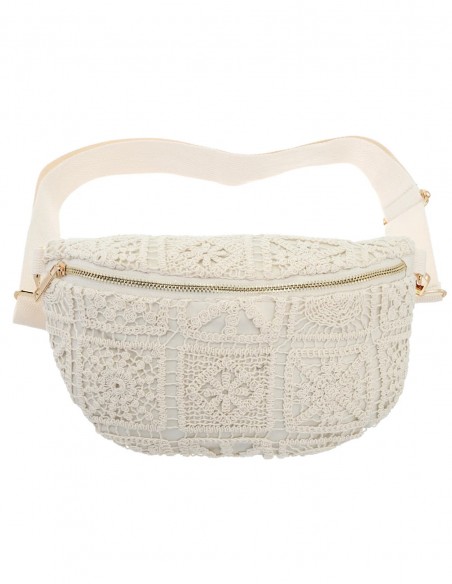 Sac Banane Bohème Chic en Dentelle Crochet - Femme Eté Tendance