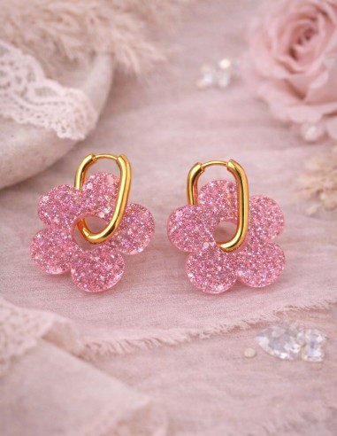 Boucles d'oreilles fantaisies fleurs...